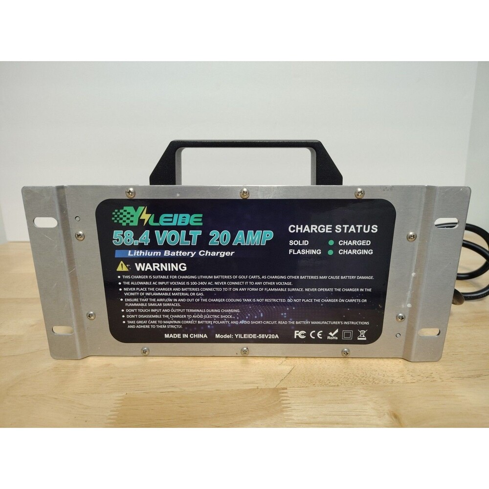 58.4V20A Golf Cart Lithium Battery Charger On-board WP IP67 Rating Led Light Chg